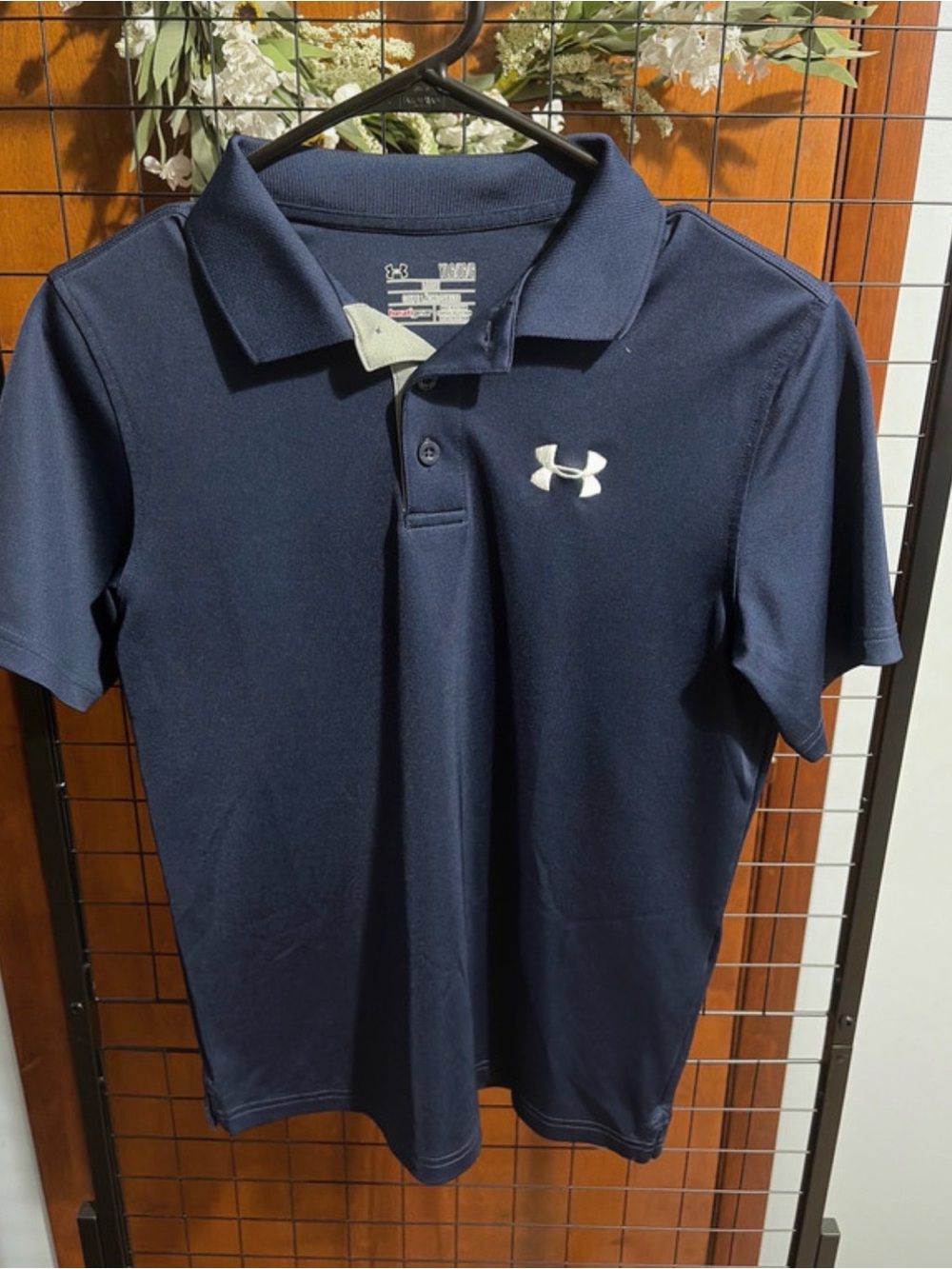 Under Armour Navy Blue Polo with White Logo